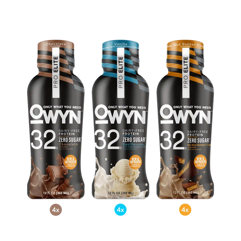 Chocolate, Vanilla, No Nut Buttercup Pro Elite Protein Shake Variety Pack