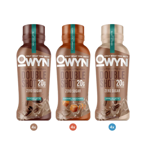 Mocha Latte, Vanilla Latte, Caramel Macchiato Doubleshot Protein Coffee Shake Variety Pack