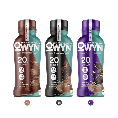 Dark Chocolate, Cold Brew Coffee, Cookies and Creamless Protein Shake Variety Pack